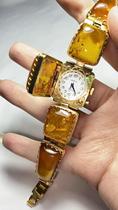 Russian Amber ◇ Ancient 1990s collection elegant and exquisite golden silk Amber mechanical watch