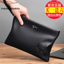 Lesen Kangaroo Handbags Men Genuine Leather Business Casual Men Bull Leather Wallet Packet Letter Enveloping Soft Leather Hand Grip Bag Hands bag