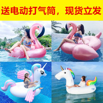 Flamingo floating bed water Mount inflatable unicorn swimming ring children Swan water toy adult blister