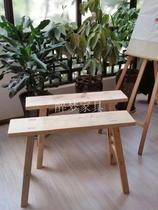 Long bench solid wood shoe change stool camphor wood large bench student practice stool factory household dining table hot pot high stool