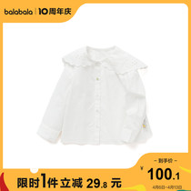 (stores shipping) Balabala baby shirt spring 2022 new childrens shirt sweet and beautiful child girl