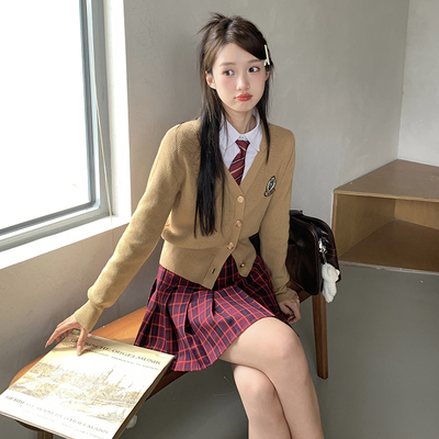 taobao agent Genuine Japanese school skirt, cute pleated skirt, red mini-skirt
