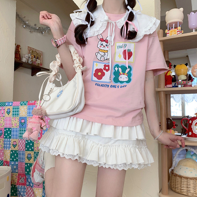 taobao agent Summer solid cotton T-shirt, suitable for teen, with short sleeve
