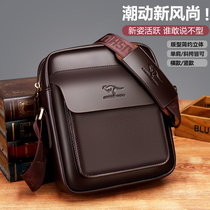  Leather mens bag Business small backpack tide brand casual multi-function cowhide bag Kangaroo mens bag shoulder messenger bag