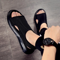 Mens Roman sandals New Korean version trendy sports sandals mens thick bottom breathable casual beach shoes Mens wave Shoe Summer