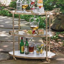 (Simple luxury) Twig Textured Brass Glass Marble Bar cart corners A few sides A few carts