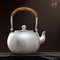 Fine workshop Silver Pot Sterling silver 9999 Kettle Sterling silver cooking teapot Handmade Japanese silver pot Tea set