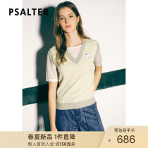 Poetic womens dress 2022 Summer new fashion minimalist v Collar Temperament Fake two short sleeves Knitted Shirts