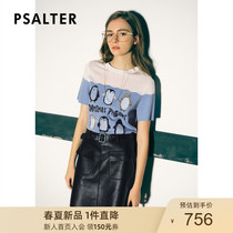 Presales poetic dress 2022 Summer new cartoon Staple Pearl Embroidered Loose Round Collar Knit Short Sleeve Stitch Cardiovert