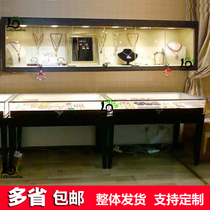  Paint jewelry wall cabinet display cabinet Emerald beeswax jade necklace jewelry Glass counter wall cabinet customization