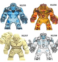 Xinhong Building Blocks Adult Boy 1255-1258 Spider-Man Expedition Water and Fire Soil Wind Four Elements Transparent Assembly Toy