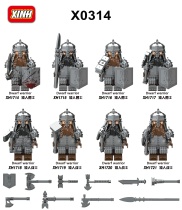 Xinhong X0314 Medieval War Cannibal Evil Dwarf Warrior Warrior Assemble Building Block Man Toy