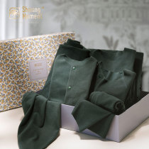 2021 autumn and winter baby gift box full moon lild velvet thermal underwear childrens set gift gift bag baby clothes