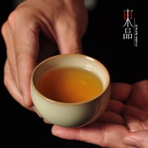 Longquan Celadon Ge Kiln master cup Lingfeng lard frozen handmade cup Single cup Ceramic teacup Tea cup Tea pot tea set