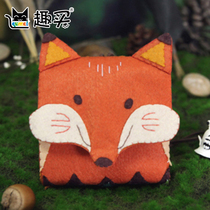 Cute Little Fox multi card pocket handmade pocket handbag non-woven fabric diy material bag
