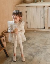 Milk Dads Home Puell Spring Summer New Girl Super Princess Small Flying Sleeve Undershirt Underpants Lace Hood Dress