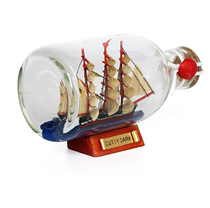 Creative bottle boat model Glass bottle decoration Pirates of the Caribbean Bottle boat Bottle sailing boat Drift bottle bottle boat