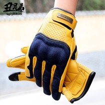 uglybros ugly brother retro denim motorcycle gloves four seasons motorcycle riding lambskin touch screen gloves