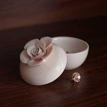 Export three-dimensional petal ceramic mini shape jewelry box ring jewelry box necklace earrings jewelry storage box