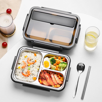 Stainless steel lunch box portable Japanese office workers Primary School students anti-scalding special childrens partition lunch box