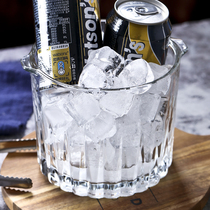 Mexico imported glass ice bucket Household ice bucket KTV bar send ice clip small creative European style ice bucket