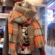  ins new double-sided plaid scarf shawl college style thickened wild British style scarf bib men and women