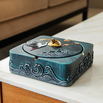 New Chinese ashtray household living room office ornaments creative anti-fly ash smoke-proof ashtray decorations