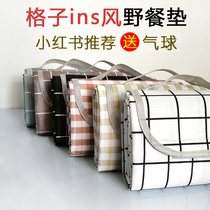 Outdoor outing picnic mat damp-proof mat padded ins wind spring outing mat picnic cloth park Japanese portable waterproof