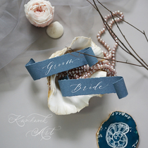 KKlife handwritten custom wedding curling edge Burr seat card name card shooting props gift card gray blue ins