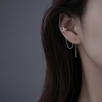 (Alley South) 925 Pure Silver Heartbeat Earline Daughter 2021 New Tidal ear Ear Bone Clip Earrings Earrings Earrings Earrings
