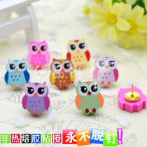 7 Color 7 grain wooden owl wall nail I-shaped press nail can nail wall color nail creative Cork Big Head push nail