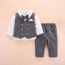 Baby Clothes Pure Cotton Spring Summer Three Four Months Mens Baby 100 Days Birthday Dinner Party Gown Suit Foreign Air