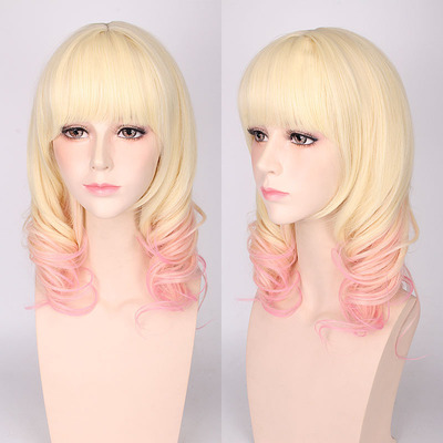 taobao agent Diabolik Devil Lovers LOVERS COS Cos wig golden mixed pink short hair rolling fake hair