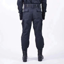 Security training uniforms pants Tibetan black grid training pants men and women autumn and winter tactical duty pants plus fat increase