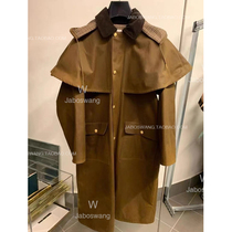 Khaki trench coat coat female small medium long Korean coat design advanced Hepburn English coat