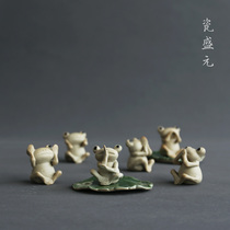 Original San not Buddhist Zen Tea Ceremony Frog Small Fittings Cute Creative Tea Table Tea Room with Ceramic Tea