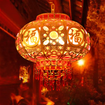 Fu word lantern Balcony Chinese style Outdoor Indoor New Year Lighting Rotating Horse lantern LED luminous colorful flower chandelier
