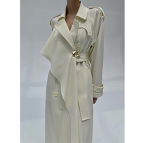 WANGXO windbreaker coat female spring and autumn 2021 New loose thin design sense temperament long coat