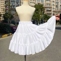 Skirt support lolita lolita autumn and winter plus velvet thickened warmth daily boneless petticoat skirt flower field