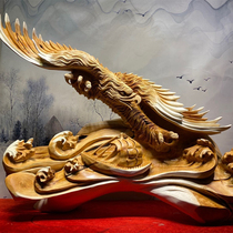 Carving wood carving decoration future Eagle Taihang Thuja material camphor wood gift opened office home decoration
