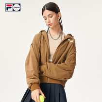 FILA FUSION Fei Le Tide brand womens warm cotton suit 2021 Winter New imitation lamb wool sports coat