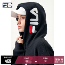 FILA FUSION Fired Lovers Plus Suede Cardiff 2021 Winter New Imitation Lamb Suede Hoodie Men and Men