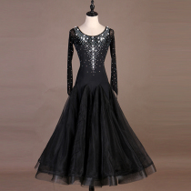 Full Diamond Pearl national standard dance ballroom dance big dress Waltz modern dance competition costume new long sleeve