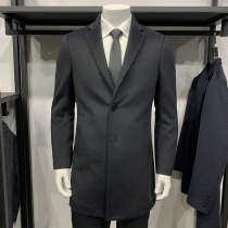 ABE2020 autumn and winter woolen coat men solid color simple pure wool woolen long business casual coat