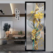 Art glass custom corridor porch crossing partition double-sided transparent frosted painting 2020 new abstract painting