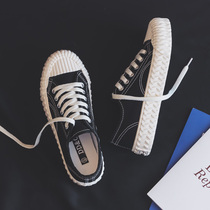 Summer thin super fire Korean biscuit canvas shoes womens shoes 2021 new explosive autumn autumn spring and autumn cloth shoes