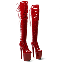 Leecabe model catwalk boots hate the sky high nightclub super high-heeled boots Europe and the United States pole dancing over-the-knee boots 5K