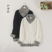 Foreign trade Mens Womens small high collar neck elastic fleece home clothing single coat light warm autumn and winter