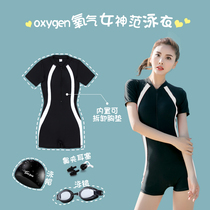 Swimsuit female summer 2021 new swimsuit Korea Conservative belly thin student conjoined professional size swimsuit