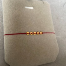 0 3mm large and fine hand-woven 24K gold foot gold small spacer this year hand-woven red rope bracelet anklet